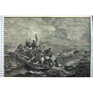   1887 Staniland Fine Art Ship Wreck Rescue Boat People