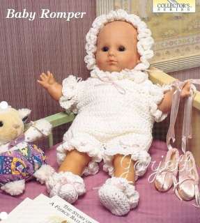 Baby Doll Romper Bonnet & Booties crochet patterns  