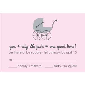  Love + Marriage Pink Baby Shower Reply Cards