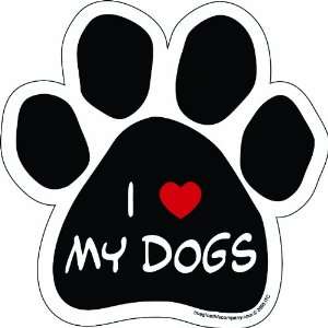 Imagine This Paw Car Magnet, I Love My Dogs, 5 1/2 Inch by 5 1/2 Inch 