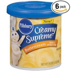 Pillsbury Creamy Supreme Buttercream Flavor Frosting, 16 Ounce (Pack 