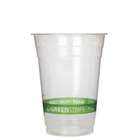   ECP EP CC16 GS Compostable Corn 16 Oz. Plastic Cup with Green Stripe