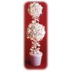   Pre Lit White Berry Double Ball Topiary Tree With Clear Lights #179938