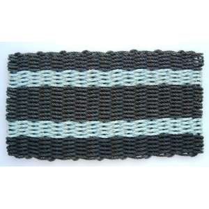  Maine Float Rope Co. Doormat Black with Aqua Stripes 