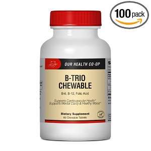  B Vitamin Trio (B6, B12 & Folic Acid), 60 Chewable Health 