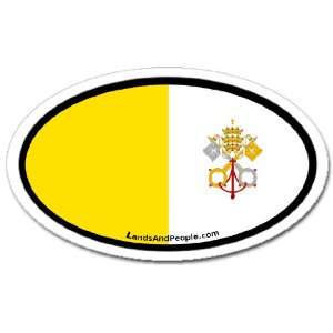  Vatican Roman Catholic Flag Car Bumper Sticker Decal Oval 