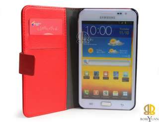 LCD guard +SamSung Galaxy Note N7000 i9220 leather Case cover with 