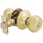   Knob Lockset, Modified Ball Knob Passage Lock, Polished Brass