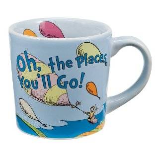 Vandor 17061 Dr.Seuss Ceramic Mug Oh The Places, Blue, 12 Ounce
