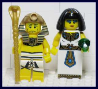 LEGO Egyptian Pharaoh King w/ Queen Minifigures / Egypt Cleopatra 