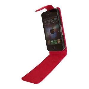  Modern Tech Red PU Leather iPhone 4 Clip and Flip Case 