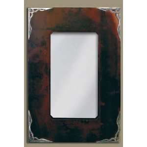  Wrought Iron Mirror with Burnished Corner Design   36 