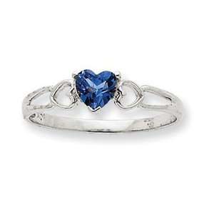   White Gold Blue Topaz Birthstone Ring   Size 6   JewelryWeb Jewelry