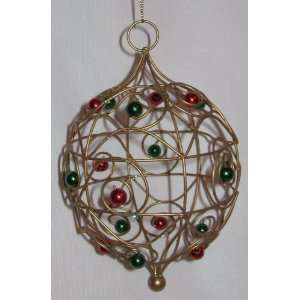  Gold Metal Christmas Tree Ornament Scrolled Metal Design 8 