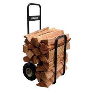 Landmann 82427 Firewood Caddy With Black Cover w/2 Pneumatic Caster 