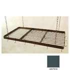   48 Rectangular Butchers Pot Rack with Grid, 18 Hooks   Aged Iron