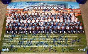 2010 SEATTLE SEAHAWKS TEAM SIGNED POSTER 35 AUTOs  