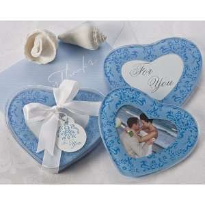 True in Blue Heart Glass Photo Coasters (Set of 2)  