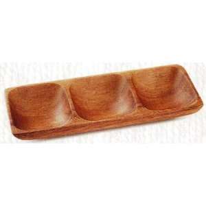  Hawaiian Wood Dish 3 Compartment 7.5 by 2.75 by 1 inch 
