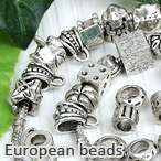 100*Mulitcolor Crystal Glass European Beads Charm  