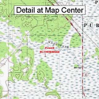   Topographic Quadrangle Map   Powell, Wisconsin (Folded/Waterproof