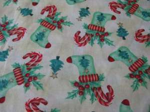 Curtain VALANCE  Candy Cane Christmas STOCKINGS holly  