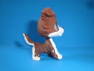 Littlest Pet Shop Rare Chocolate Brown & White Collie Puppy Dog w 