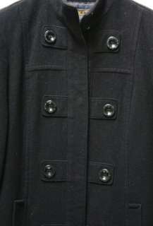   Pendleton Black Winter Wool Cashmere Military Jacket Pea Coat Size 10