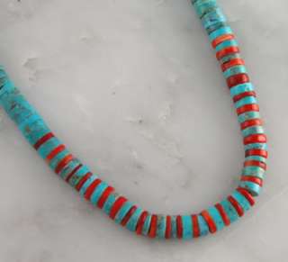   turquoise coral strand necklace 18 southwest jewelry item nk tc040