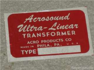 Scarce NOS Vintage Acrosound TO 360 Ultra Linear Output Transformer 