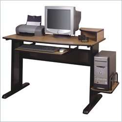 Ameriwood Wood & Metal Black & Oak Computer Desk 029986266965  