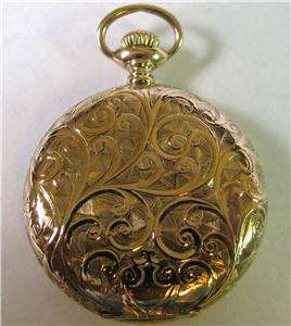 Antique 14k Gold Hunter Case Pocket Watch Waltham  