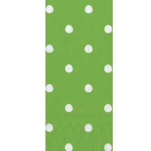Candy Dots Green Folded Dinner Napkins 