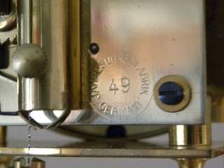 Vintage German Kundo Key Wind 400 Day Brass Anniversary Clock   Mantel 