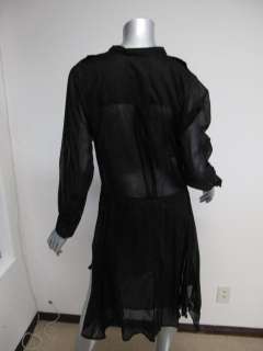 Etoile Isabel Marant Black Long Sleeve Sheer Mid Calf Pocket Dress 1 
