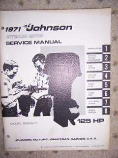 1971 Johnson Outboard Motor Service Manual 125 HP w  