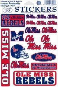 University Mississippi Ole Miss Rebels Decal Stickers 072118262434 