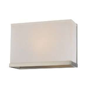    PL 1 Light Wall Sconce Brushed Nickel White Linen Shade ADA Sconces