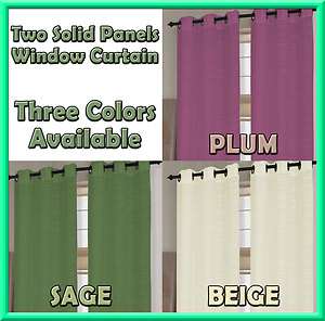 Colors New 2 Pcs Avaon Window Curtain Panels Drapes With Grommet 