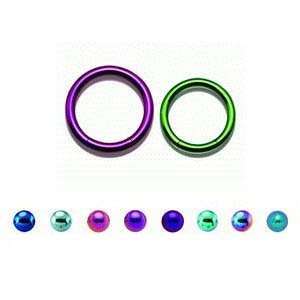  Turquoise Titanium Smooth Segment Ring   16G (1.2mm)   3/8 