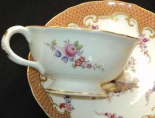 ANTIQUE Chelsea bird Sevres style Scale Tea cup and saucer Coalp 