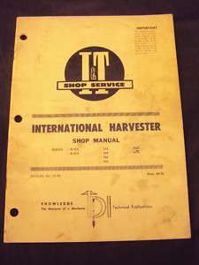INTERNATIONAL Tractor Shop Service +Parts Manual  