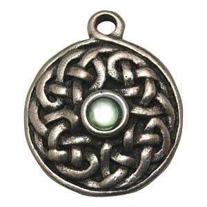 Sidhe Celtic Knot Pendant with Center Stone and Cord  