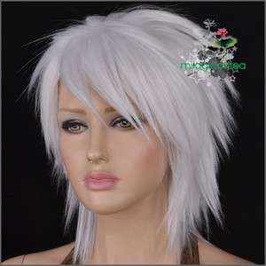 GW440 White Fashion Lolita EMO Layer Short Full Wig New  