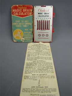 Vintage Chadwick Magic Brain Calculator w/ Instructions  