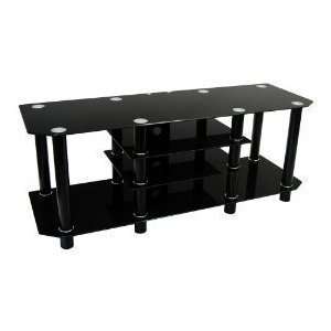    Glass TV Stand Modern Design in Black Finish Furniture & Decor
