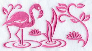 FLAMINGO EMBROIDERED STANDARD SIZE PILLOWCASES  