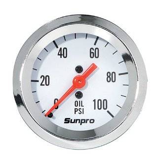 Sunpro CP8207 Mechanical Water/Oil Temperature Styleline Gauge   White 