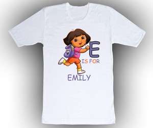 Personalized Custom Dora the Explorer ABC Birthday T Shirt Gift Add 