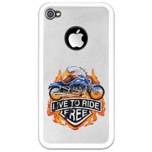  iPhone 4 or 4S Clear Case White Live To Ride Free Eagle 